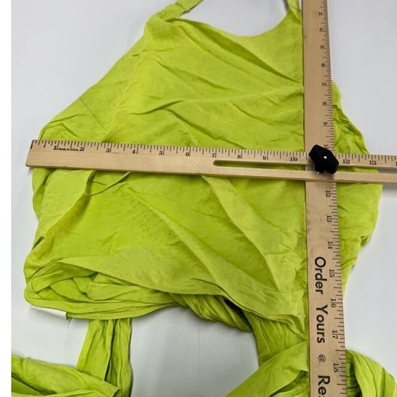 Esteban Cortazar Top Womens Small Green Tie Around Halter Jacquard - Picture 8 of 10